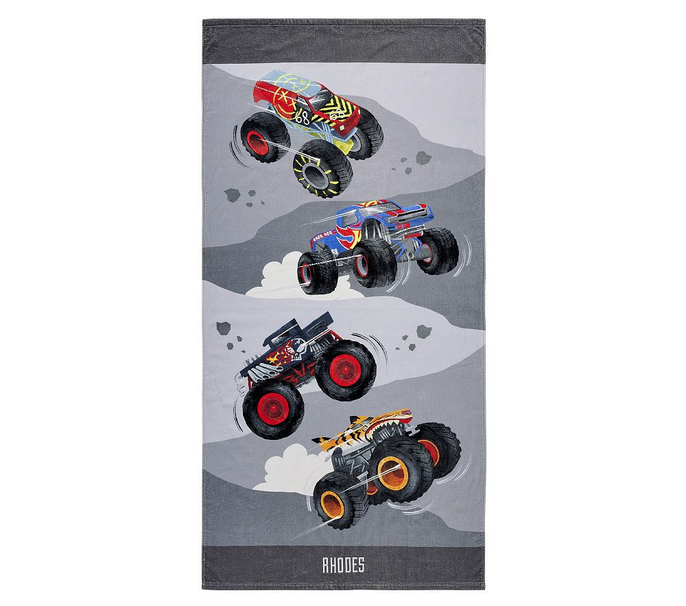 Hot Wheels Monster Trucks(TM) Kid Beach Towel, Kid Towel, Multi | Pottery Barn Kids