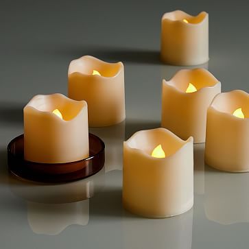 Premium Flameless Wax Dipped Votive Candles (Set of 6) | West Elm (US)
