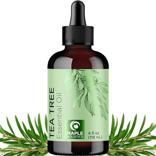 Pure Tea Tree Oil for Hair Skin and Nails - 100% Pure Undiluted Tea Tree Essential Oil with Dropper for Topical Uses Aromatherapy Diffusing and Home and Beauty DIYs - Vegan and Cruelty Free (4 Fl Oz) | Amazon (US)