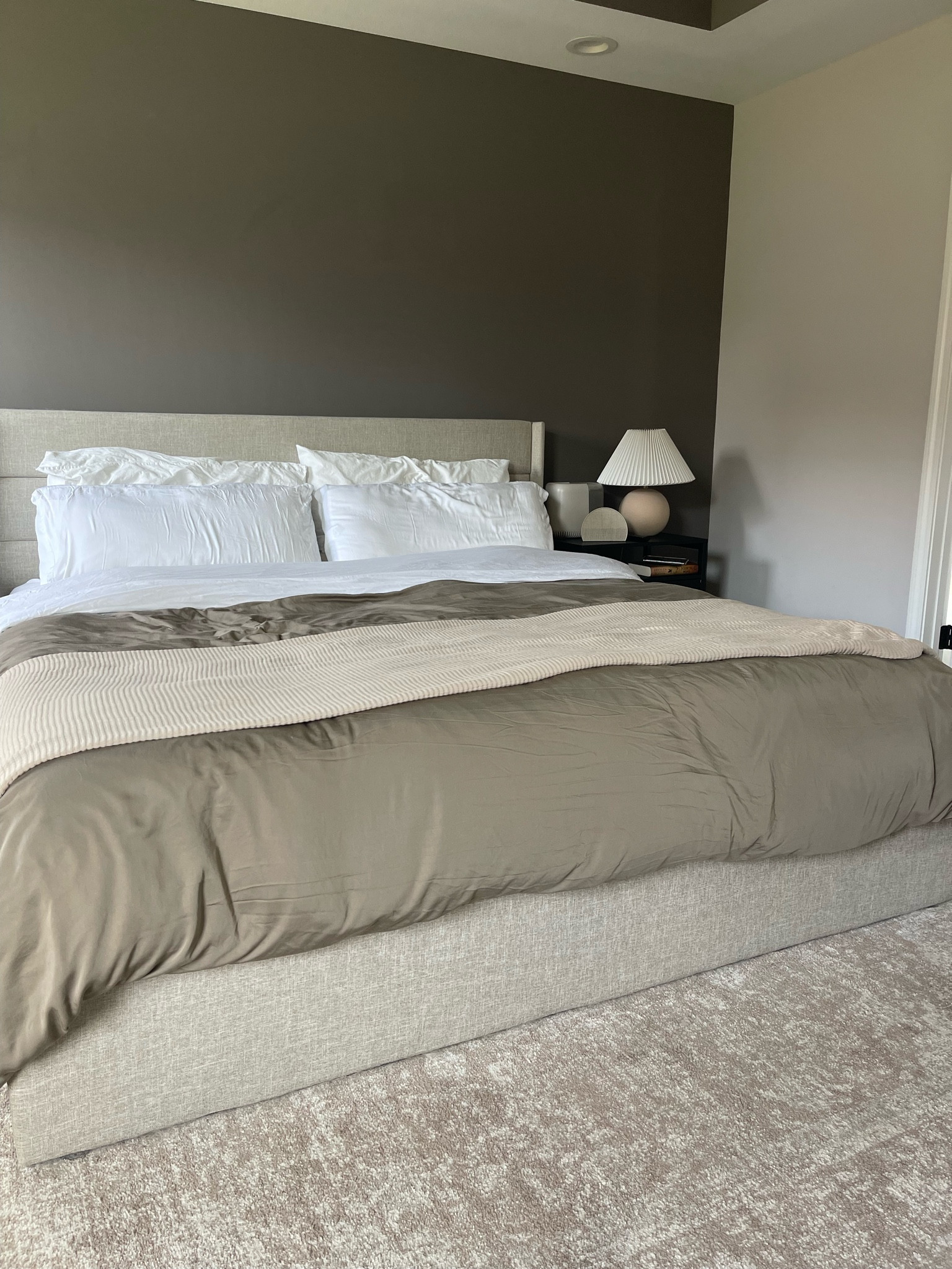 Amazon bed- lifts up for tons of storage! Great price and quality. 

Bedding is all cozy earth. 
I’ve been loving my hatch alarm + canopy humidifier, too! 

#LTKFamily #LTKHome #LTKSaleAlert