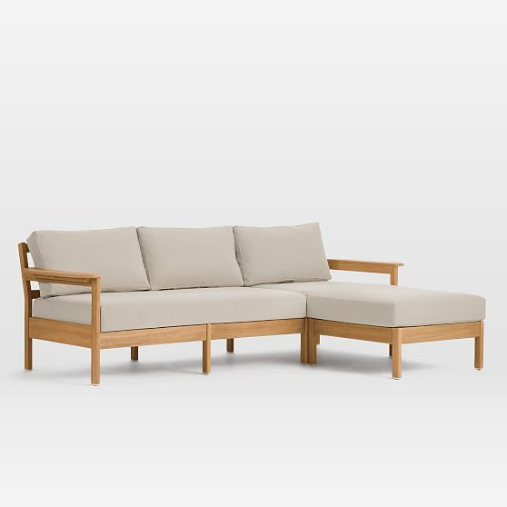 Playa Outdoor 92 in Reversible Sectional, Mast | West Elm (US)
