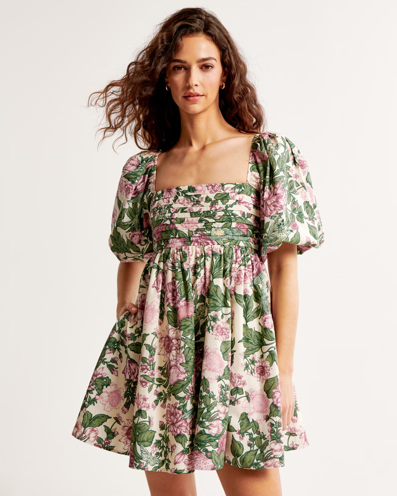 Emerson Poplin Puff Sleeve Mini Dress | Abercrombie & Fitch (US)