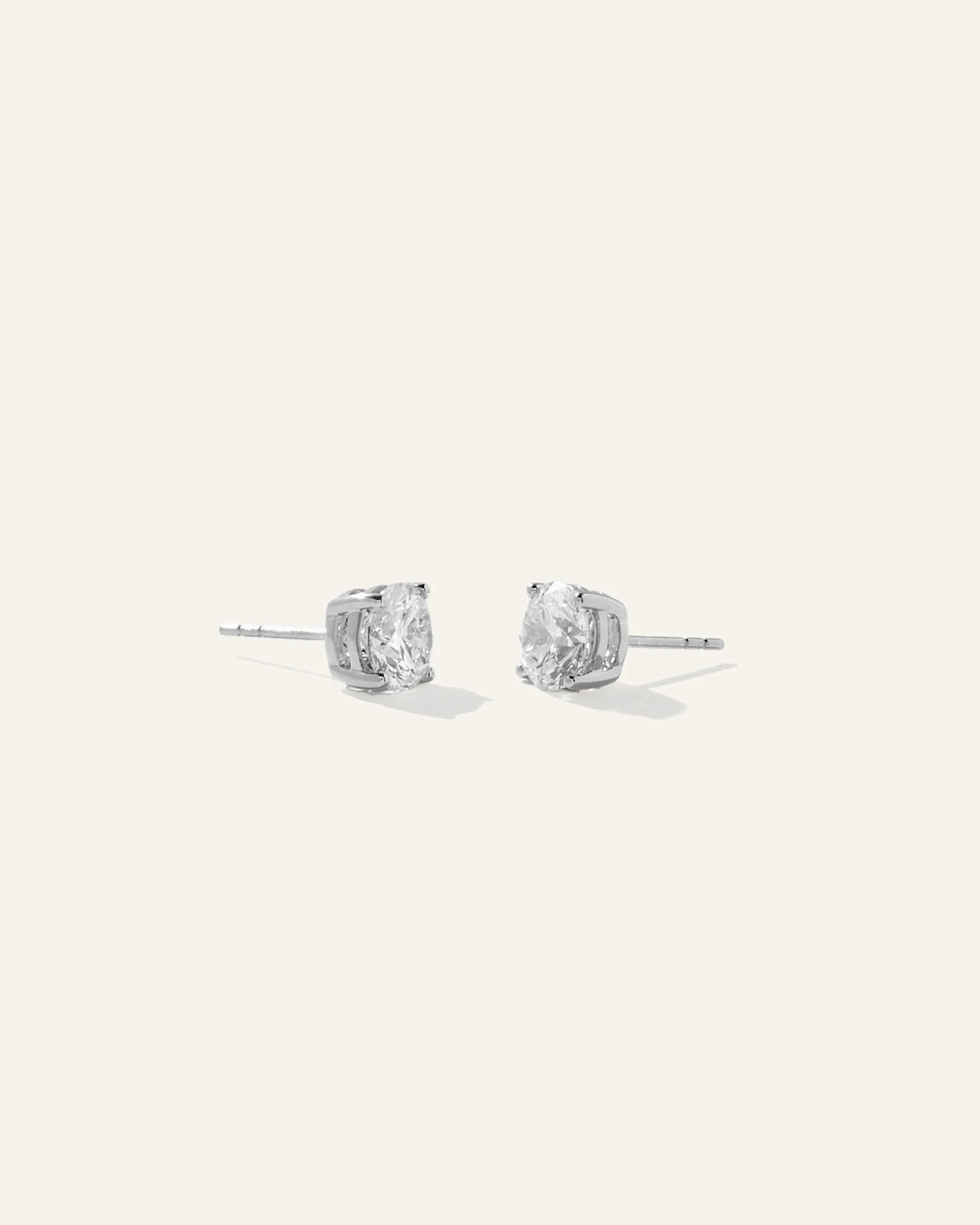 14K Gold Lab Grown Diamond Four-Prong Solitaire Studs | Quince
