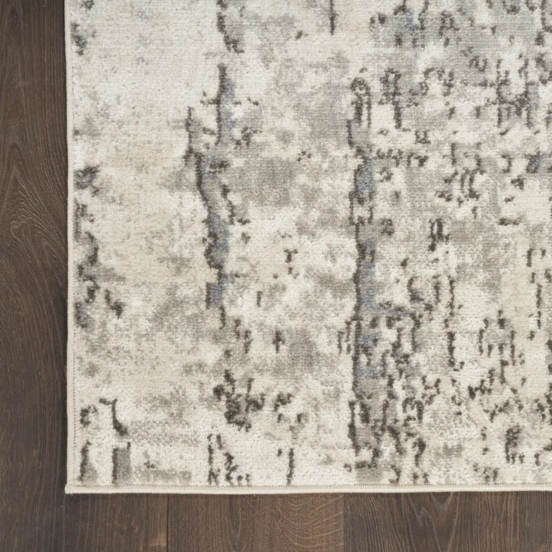 Addie Abstract Machine Made Power Loom Polyester/Polypropylene Area Rug in Beige/Gray | Wayfair North America