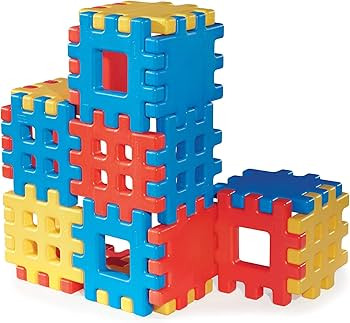 Little Tikes Big Waffle Block Set - 18 pieces, Blue/Red/Yellow | Amazon (US)