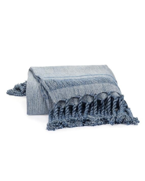 Denim Tassel Plush Throw | Stein Mart