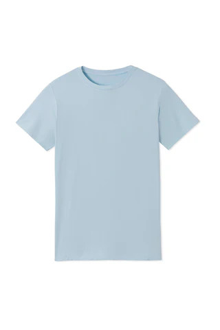 Men's Short Sleeve Bamboo Tee in Coastal Blue | LAKE Pajamas