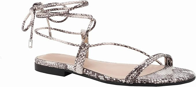 The Drop Women's Samantha Flat Strappy Lace-up Sandal | Amazon (US)