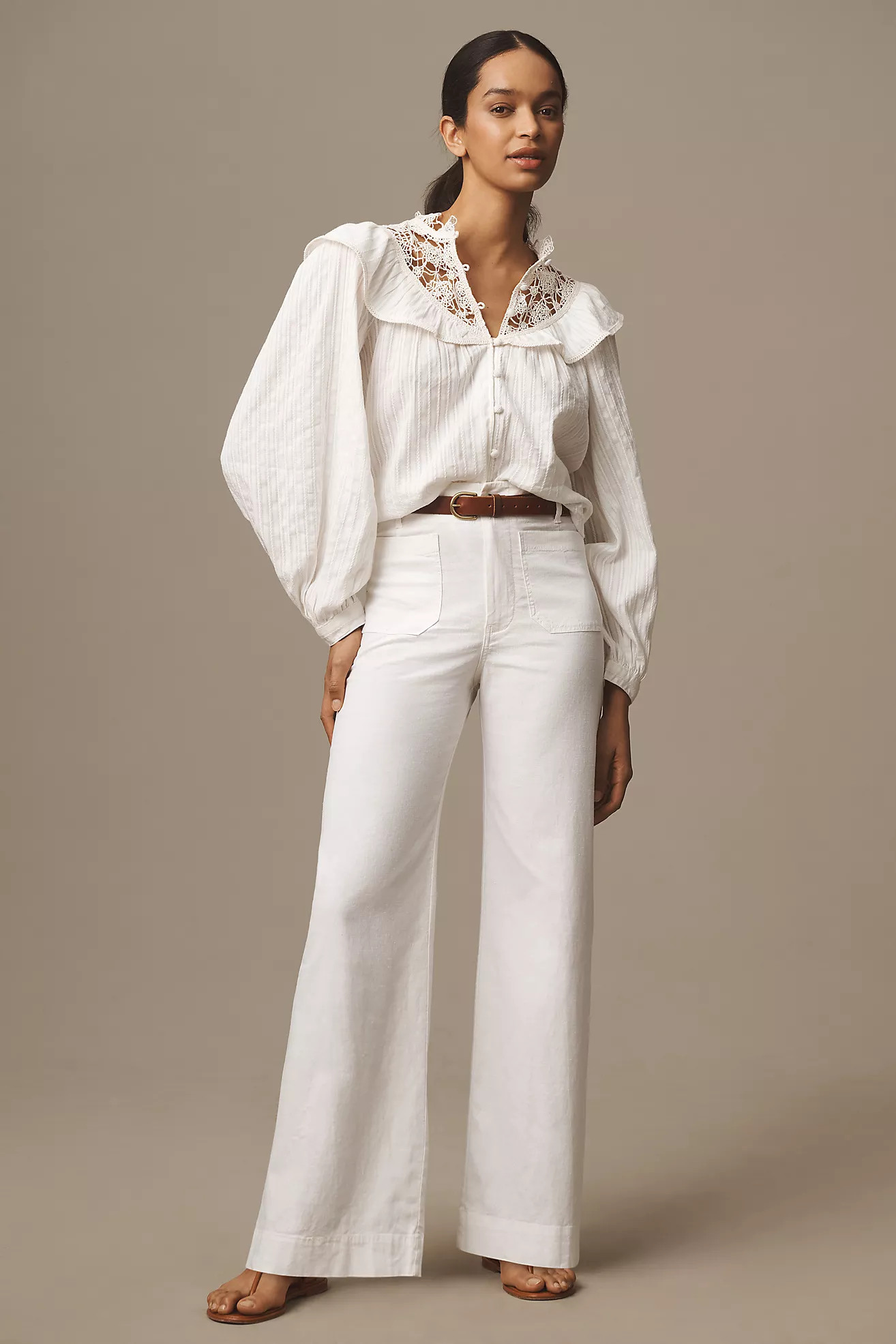The Colette Full-Length Wide-Leg Pants by Maeve: Beachy Linen Edition | Anthropologie (US)