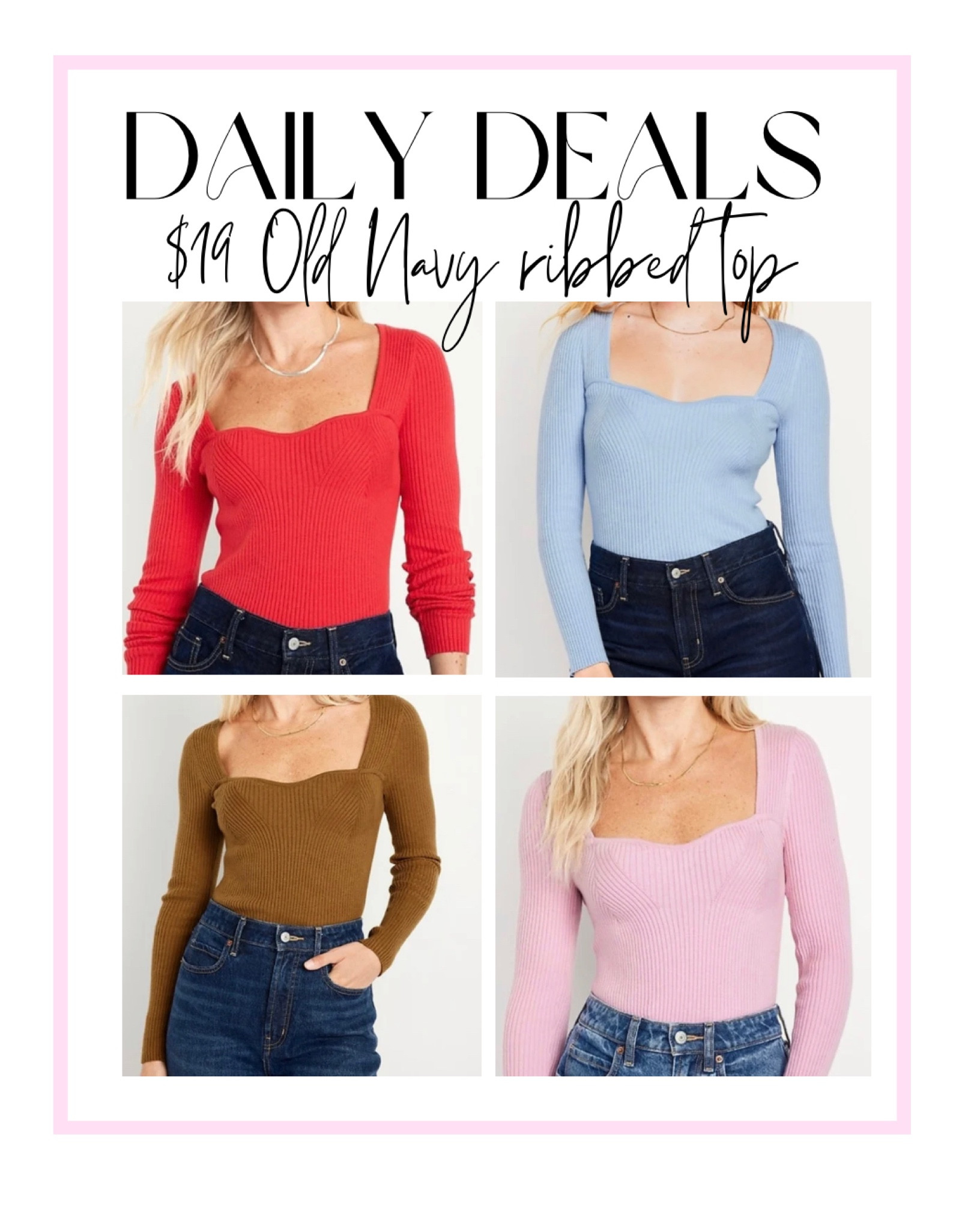 daily deal!! these fitted Old Navy tops are a perfect staple piece for your closet, they are perfect for going to work or going out!! they are on sale for $19 until 02/19!! 

#LTKfindsunder50 #LTKworkwear #LTKsalealert