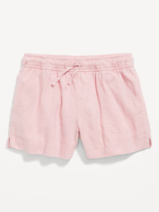 Linen-Blend Drawstring Shorts for Girls | Old Navy (US)