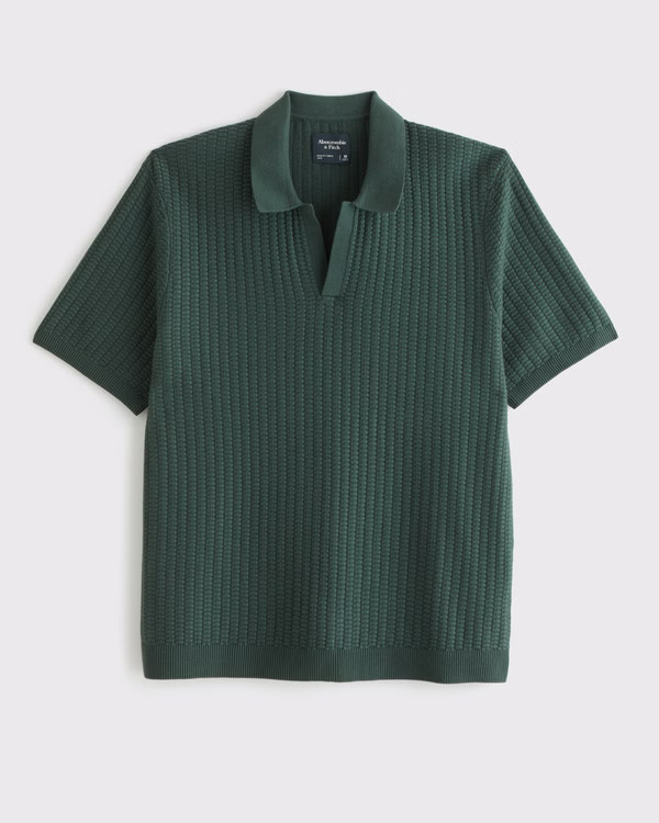Classic Stitch Johnny Collar Sweater Polo | Abercrombie & Fitch (US)
