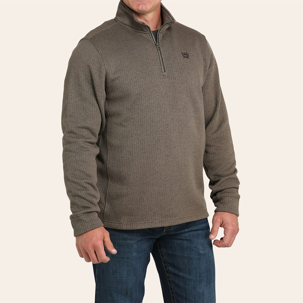 Cinch Men's Brown Quarter Zip Fleece Sweater | Cavender's