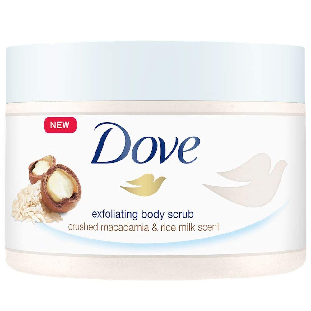 Dove Exfoliating Body Polish Scrub Reveals Visibly Smoother Skin Macadamia and Rice Milk Body Scr... | Amazon (US)