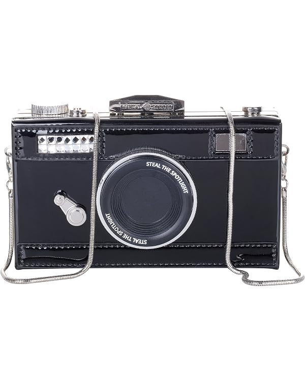 QZUnique Camera Shoulder Bag Snapshot PU Leather Crossbody Bag Vintage Novelty Cute Handbag Purse | Amazon (US)