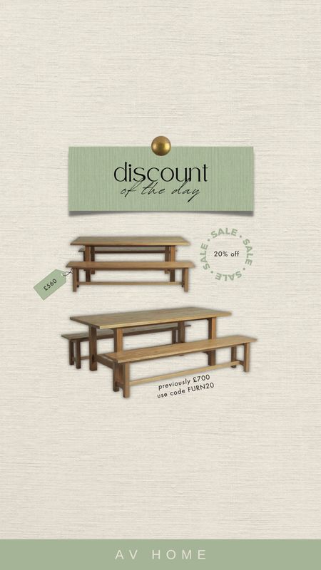 Solid pine dining table + 2 benches, 20% off 

#LTKeurope #LTKhome #LTKFind