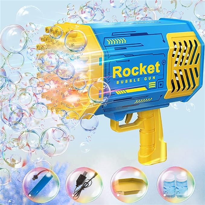 SHCKE Bubble Machine Gun, 69 Holes Bubble Machine with Colorful Lights, TIK Tok Bubble Maker Bubb... | Amazon (US)