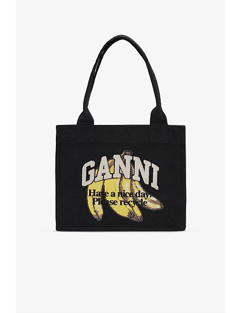 Ganni Large Easy Shopper Banana Print | David Jones | David Jones (Australia & New Zealand)