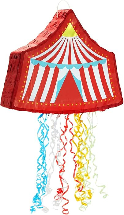 BLUE PANDA Pull String Circus Pinata - Small, 16.5 x 3 x 13 In, Red, Blue & Yellow - Carnival Pin... | Amazon (US)