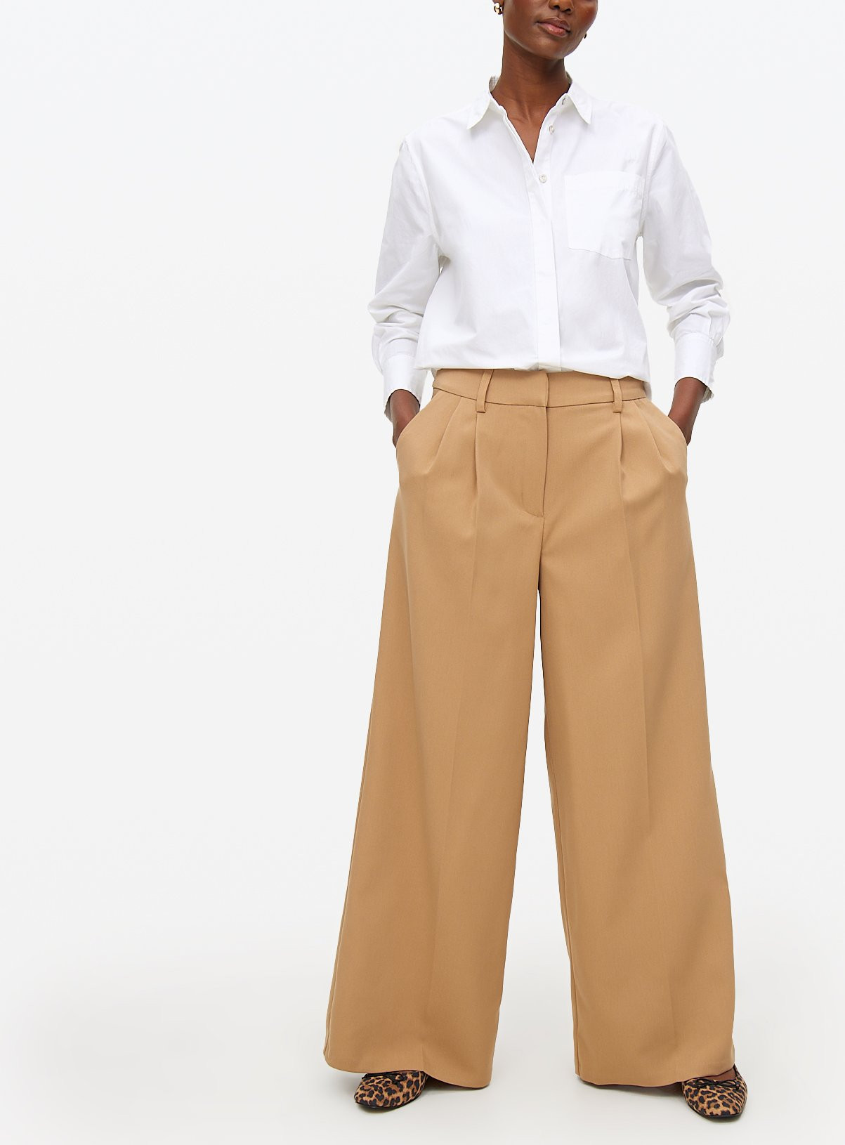 Stone Ultra Wide Leg Tailored Trousers | Tu Clothing