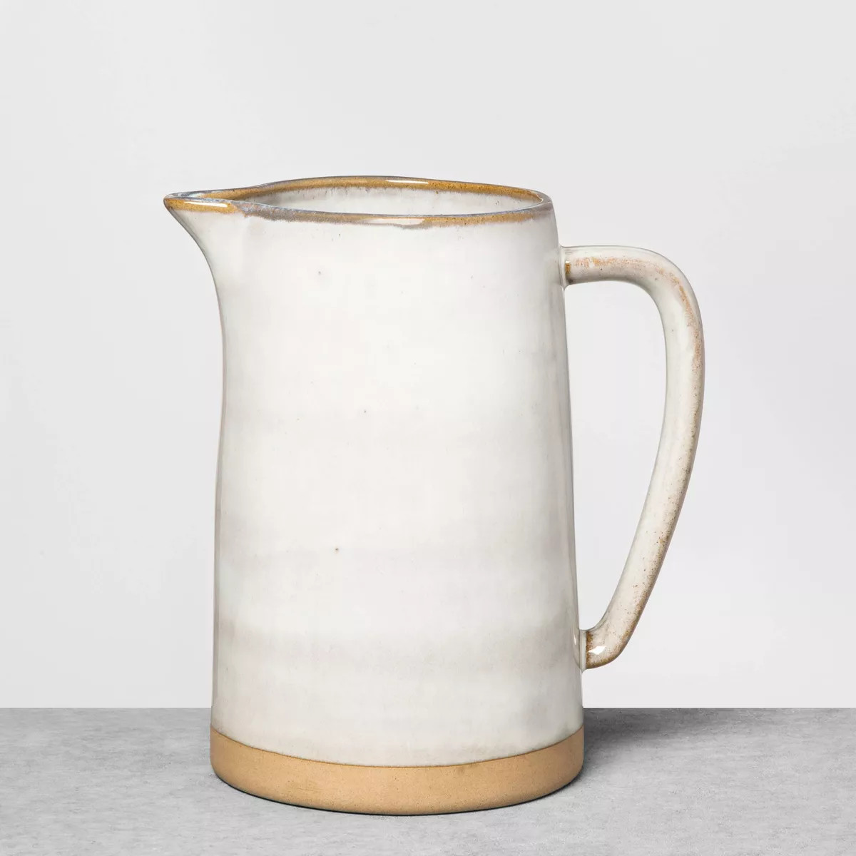 Stoneware Reactive Glaze Pitcher Cream/Clay - Hearth & Hand™ with Magnolia | Target
