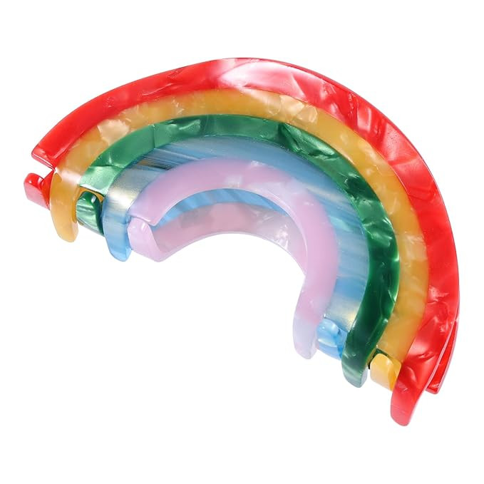 Big Rainbow Hair Claw Clip Non Slip 3.5inch Acrylic Acetate 90's Strong Hold Jaw Barrettes Cute f... | Amazon (US)