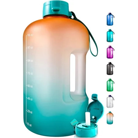 AQUAFIT 1 Gallon Water Bottle with Time Marker - Gallon Water Bottle Motivational One Gallon Water B | Walmart (US)