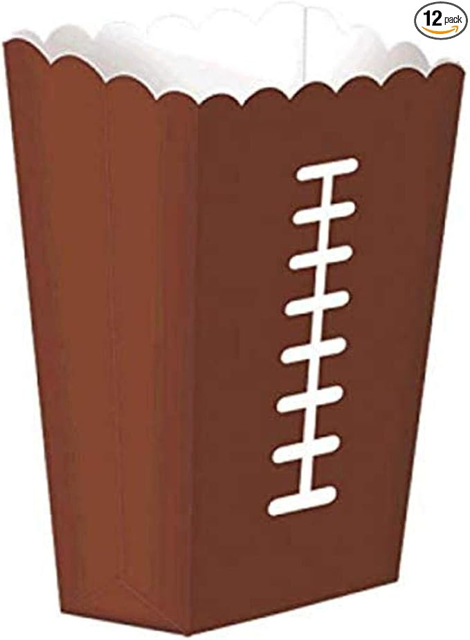 Brown Football Large Paper Snack Box - 7.5" x 3.5" x 2.25", 8 Pcs - Perfect for Sports Events, Bi... | Amazon (US)