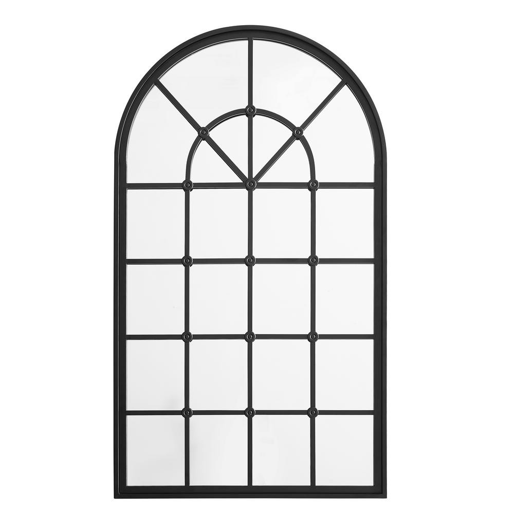 Welwick Designs Large Arch Black Modern Mirror (50 in. H x 29 in. W) | The Home Depot