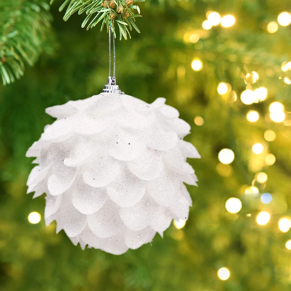 4PCS White Christmas Ball Ornaments, 4" Oversized Christmas Ornaments, White Ornaments for Christ... | Walmart (US)