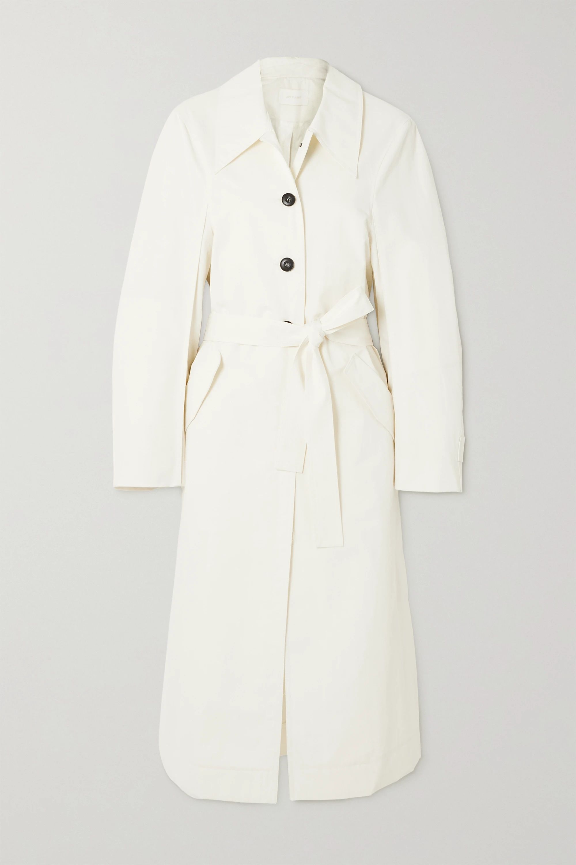 Off-white Belted cotton-blend gabardine trench coat | LOW CLASSIC | NET-A-PORTER | NET-A-PORTER (UK & EU)