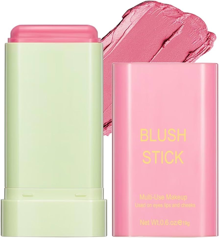 Multi-Use Makeup Blush Stick - Waterproof, Tinted Moisturizer for Eyes, Lips, Cheeks in Shy Pink | Amazon (US)