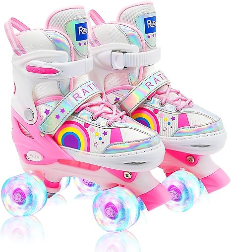 RATIKY Roller Skates for Girls Boys Kids, Adjustable Roller Skates for Toddlers Adult Beginner wi... | Amazon (US)