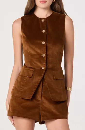 ASTR the Label Corduroy Button-Up Cutaway Vest | Nordstrom | Nordstrom