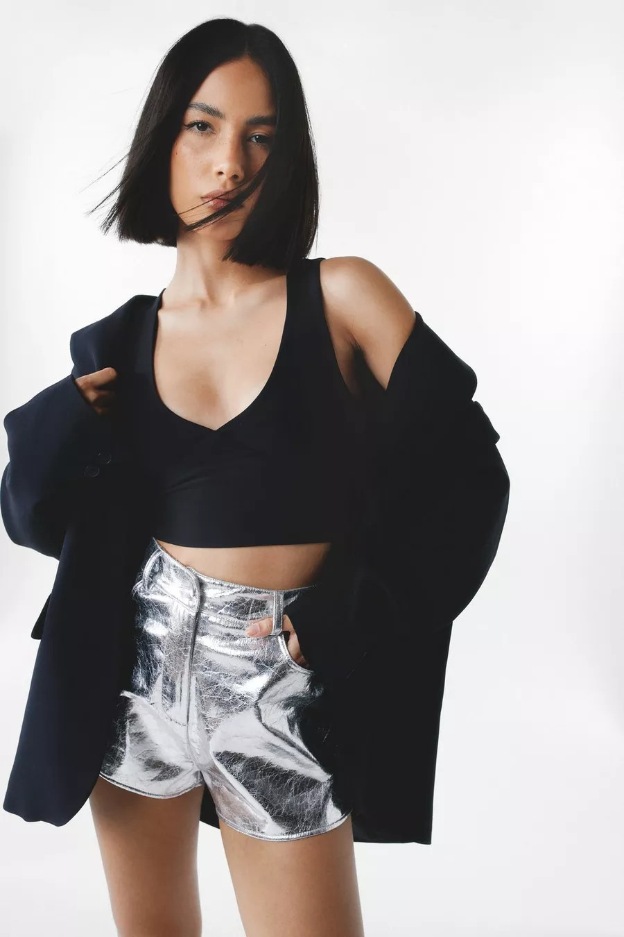 Crackle Faux Leather Shorts | Nasty Gal (US)