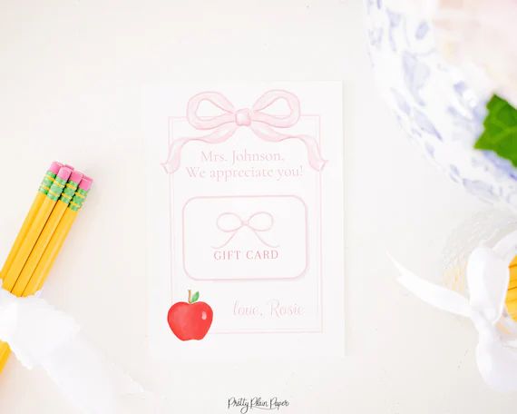 Teacher Appreciation | Gift Card Printable | Printable Download | Gift Card Holder for Teacher | ... | Etsy (US)