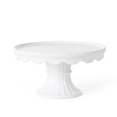 Martha Stewart Patterson 10" x 5.1" White Round Stoneware Cake Stand | Target