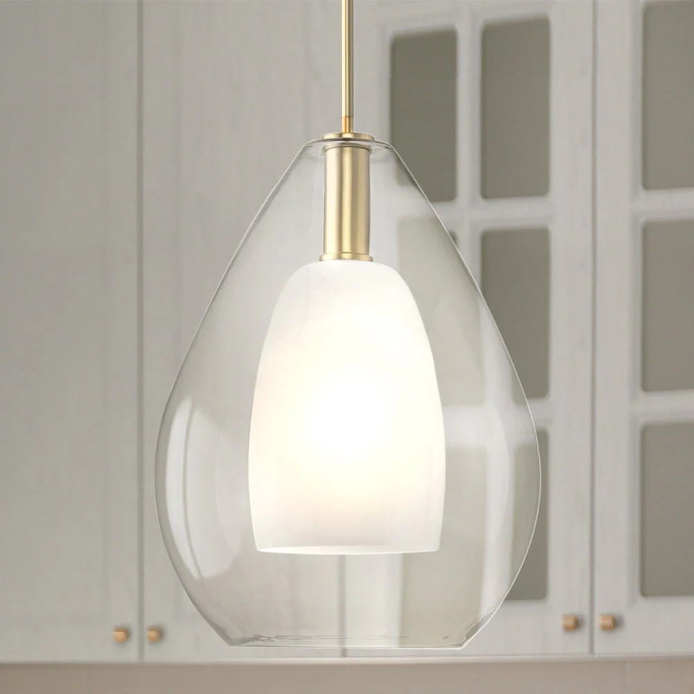 UHP4934 Casual Indoor Pendant, 20-3/4''H x 15"W x 15''D, Brushed Gold Finish, Wismar Collection | Urban Ambiance, Inc.