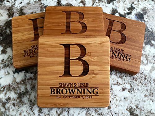 Personalized Wedding Gifts and Bridal Shower Gifts (Browning Design) - Set of 4 Monogram Customiz... | Amazon (US)