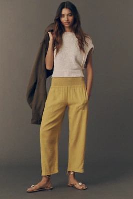 The Reese Linen Blend Pull-On Barrel Pants by Pilcro | Anthropologie (US)