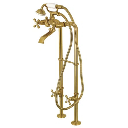 Kingston Brass Kingston 5 Handle Floor Mounted Clawfoot Tub Faucet | Wayfair North America