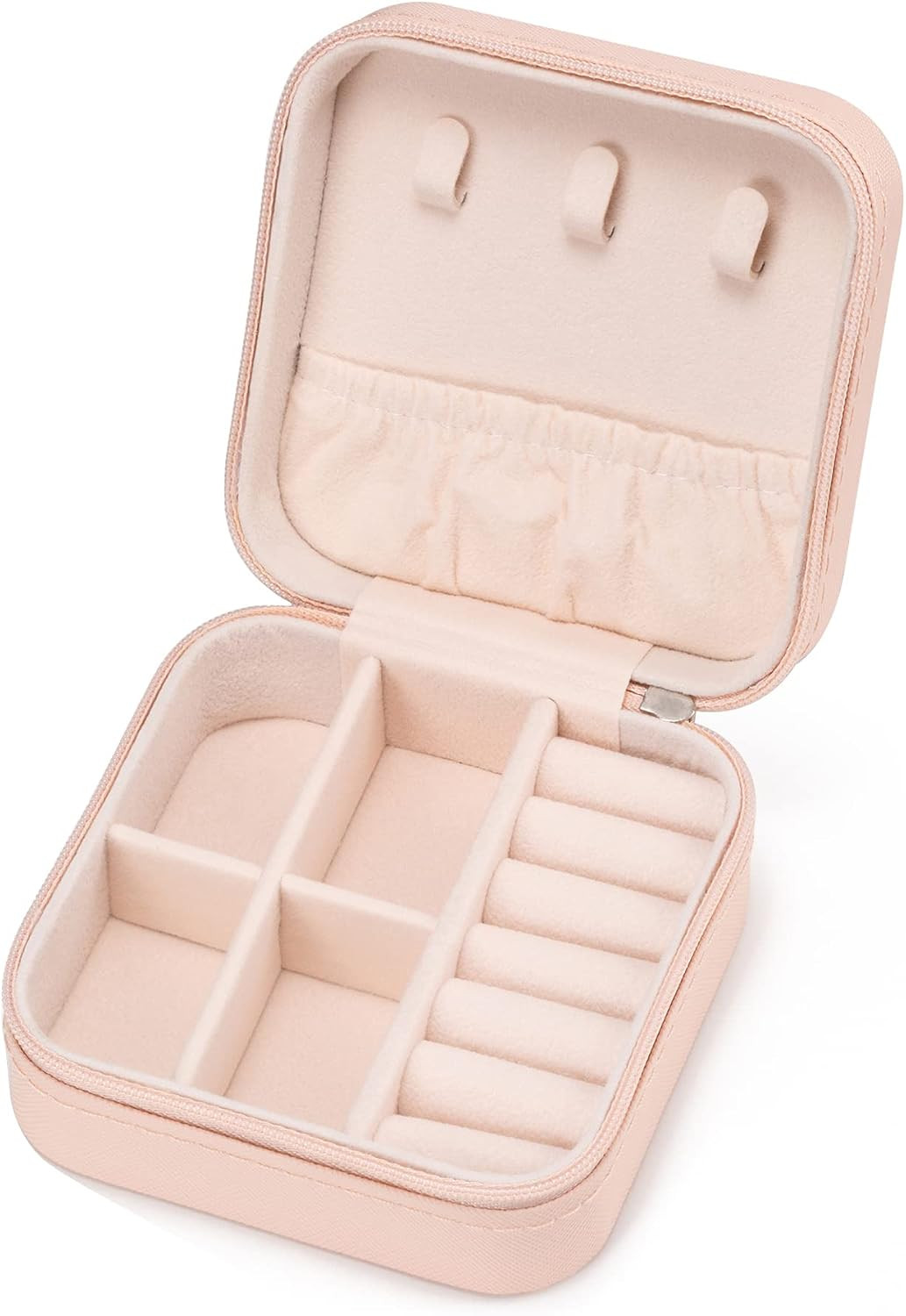 Mini Jewelry Travel Case,Small Jewelry Box,Traveling Jewelry Organizer,Portable Jewellery Storage Holder for Rings Earrings Necklace Bracelet Bangle for Girls Women(Pink - 1 pack) | Amazon (US)