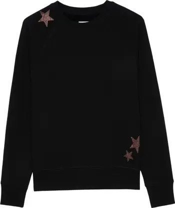 Zadig & Voltaire Upper Star Embellished Cotton Sweatshirt | Nordstrom | Nordstrom
