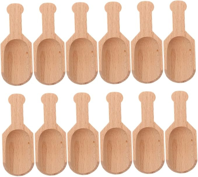 SHOWERORO 12pcs Beech Wooden Wooden Spoons Mini for Wood Tea Scoop Tea Shovels Container Bath Sal... | Amazon (US)