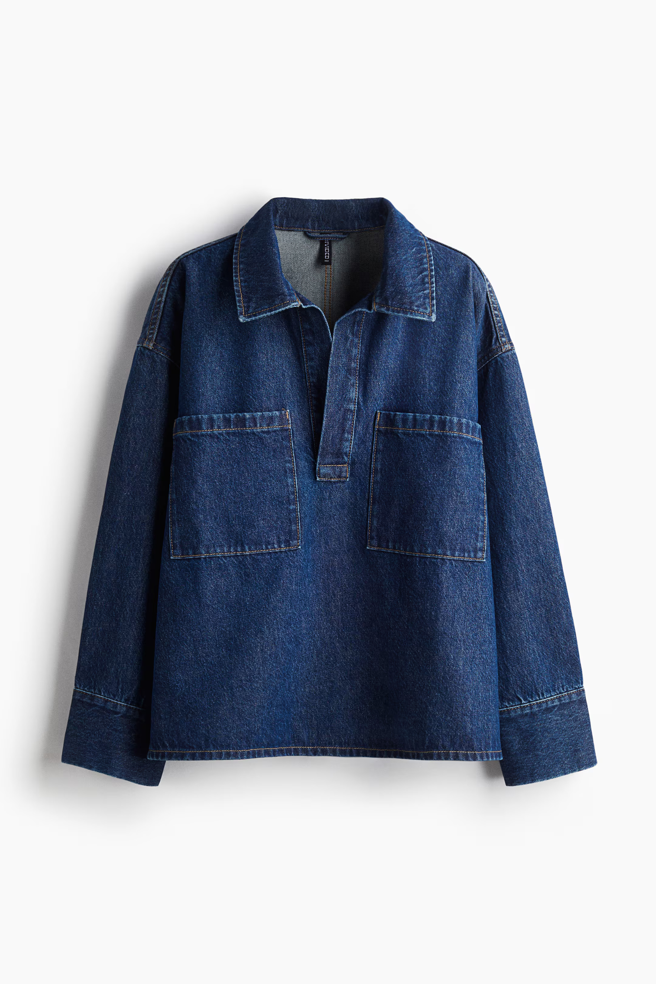 Oversized popover denim shirt | H&M (UK, MY, IN, SG, PH, TW, HK)