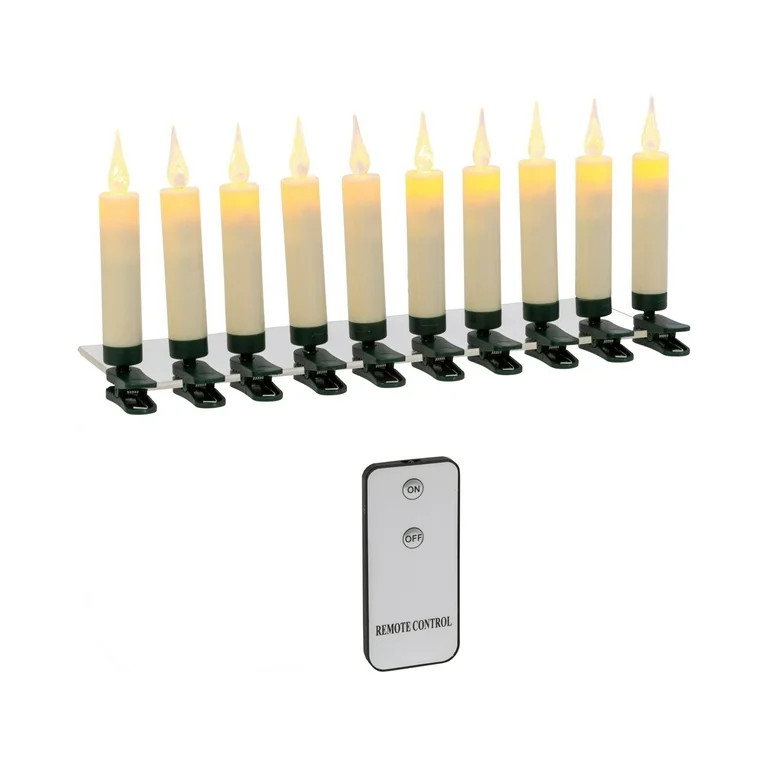 Set of 10 Remote Control Clip On 4.13"H LED Candles w/Remote | Walmart (US)