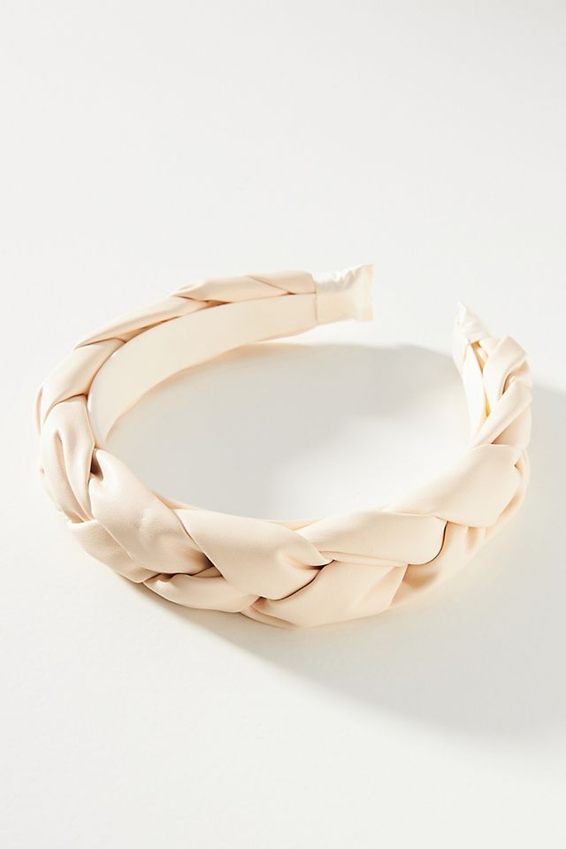 Puffy Faux Leather Woven Headband | Anthropologie (US)