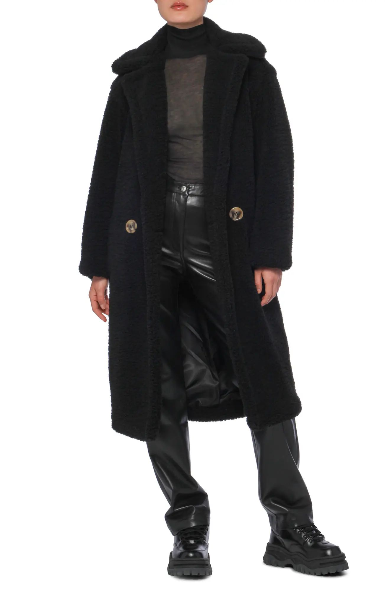 Apparis Daryna Faux Fur Coat, Size Small in Noir at Nordstrom | Nordstrom
