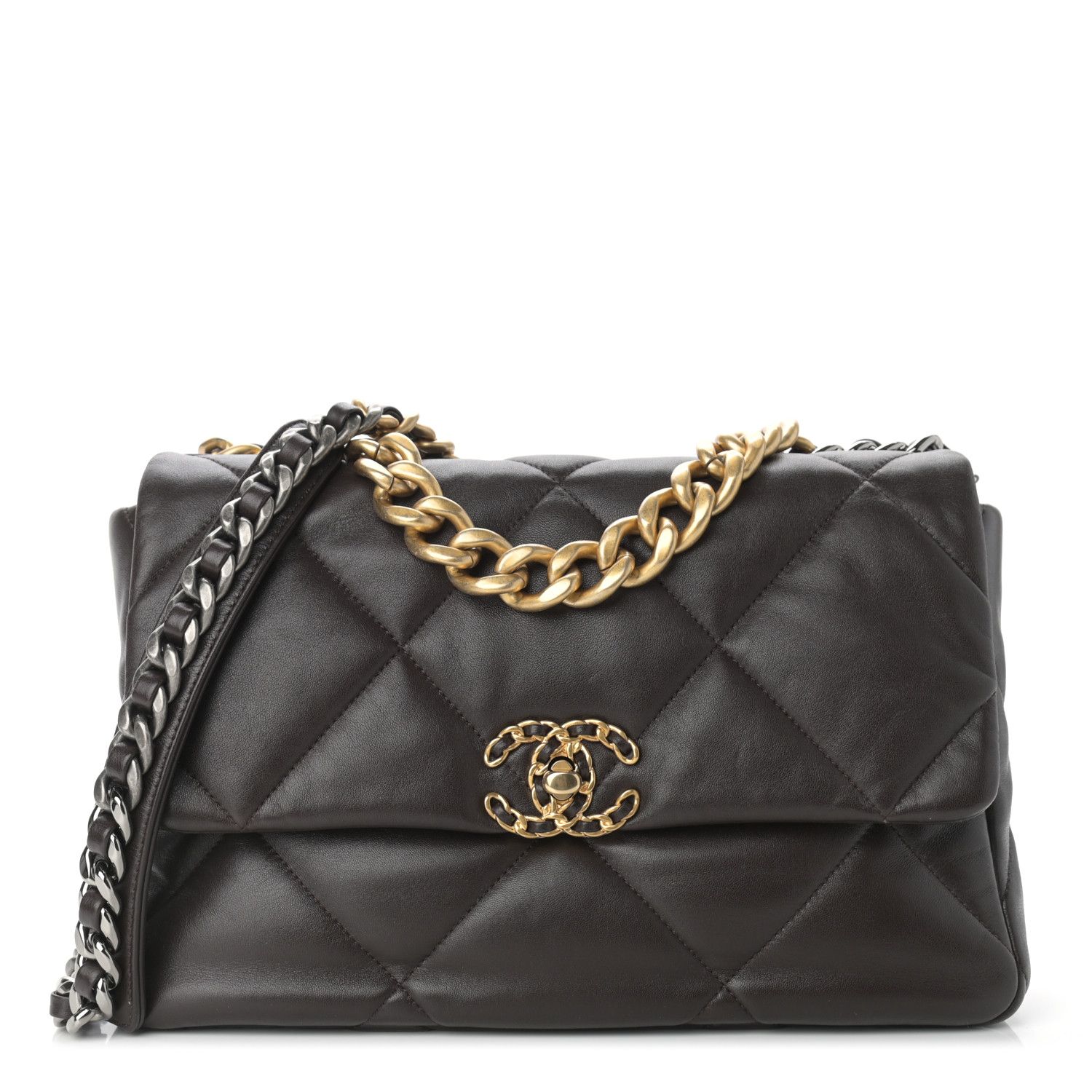 CHANEL

Lambskin Quilted Large Chanel 19 Flap Dark Brown | Fashionphile