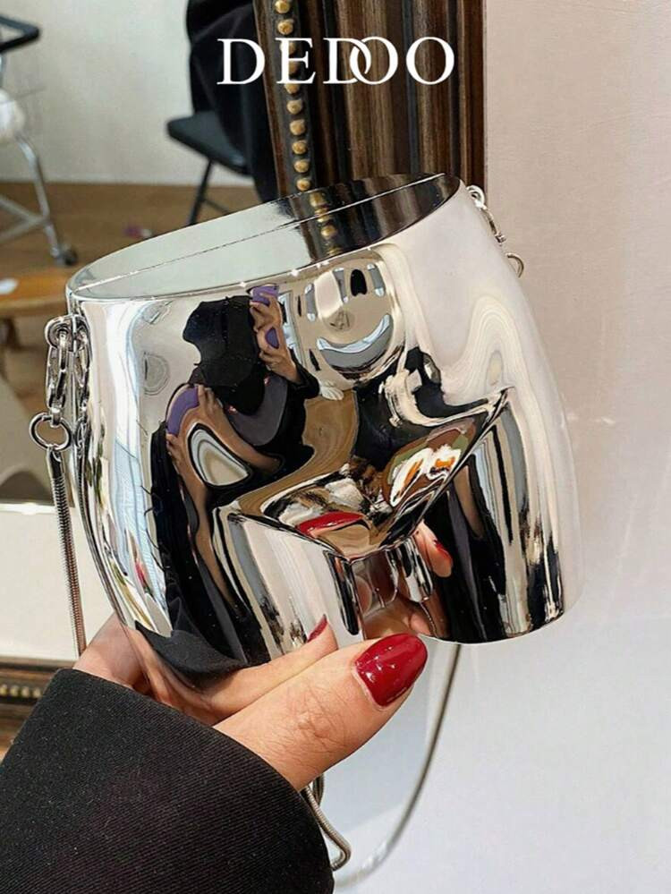 New Funny And Stylish Crossbody Bag, Fashionable And Versatile Solid Color Acrylic Chain Shoulder Bag, Creative Personalized Mini Exquisite Hip Butt Bag, Suitable For Music Festival Parties, Street Shooting And Dating. | SHEIN